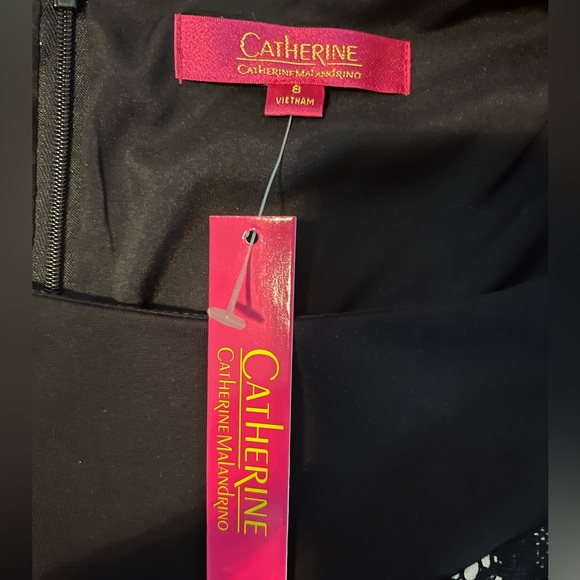 Catherine Malandrino Black and Lace Asymmetrical Dress. Size 8 NWT - Picture 4 of 6